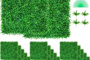 Artificial Boxwood Panel UV 48pcs Boxwood Hedge Wall Panels Artificial Grass Backdrop Wall 10X10" 4cm Green Grass Wall Fake Hedge (FREE SHIPPING)