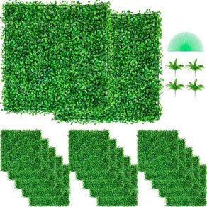 Artificial Boxwood Panel UV 48pcs Boxwood Hedge Wall Panels Artificial Grass Backdrop Wall 10X10" 4cm Green Grass Wall Fake Hedge (FREE SHIPPING)