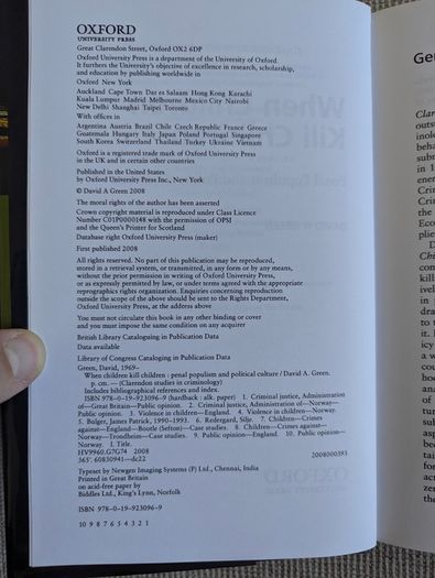 When Children Kill Children - David A. Green - Oxford Criminology Hardback