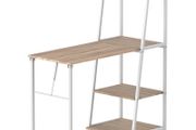 Modern Foldable Office Desk with Storage Shelf Freestanding Multi-function Computer Workstation Dining Table for Home Office (FREE POSTAGE)