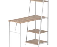 Modern Foldable Office Desk with Storage Shelf Freestanding Multi-function Computer Workstation Dining Table for Home Office (FREE POSTAGE)