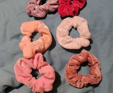 6 new velvet hair scrunchies