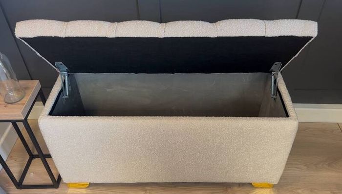 Elegance Boucle Ottoman with Storage 100x40cm  Beige