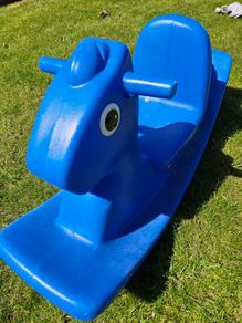 Blue rocking horse