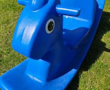 Blue rocking horse
