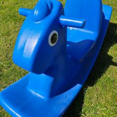 Blue rocking horse