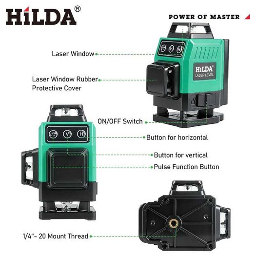 16 Lines 4D 360 Green Laser Level Self Leveling