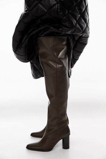 Zara Leather Over The Knee Boots