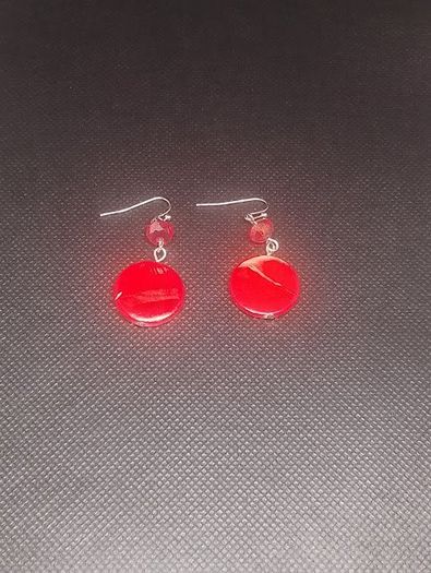 Bohemian Ethnic Style Red Pendant Necklace and Earring Set 3PCS Free Postage