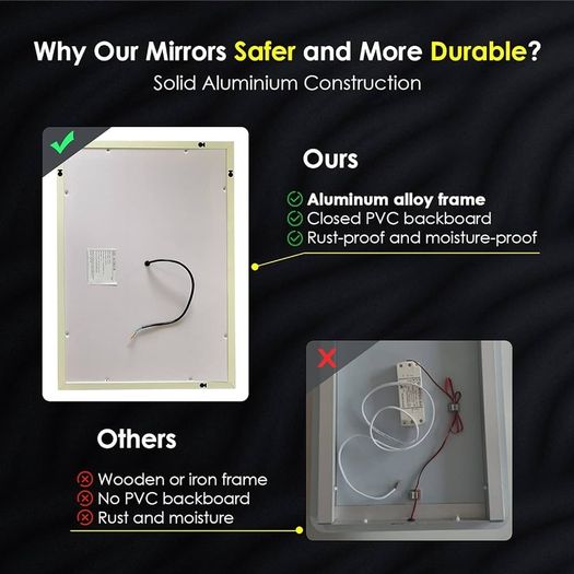 SALE | 800 x 500mm Backlit LED Illuminated Bathroom Mirror with Light Sensor + Demister
