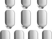 Self Adhesive Hooks - Pack of 10 Wall Door Hooks Stick On / Sticky Hooks for Bathroom Kitchen Hanging Coat Cloth Towel Key - Stainless Steel, Waterproof, No Nails