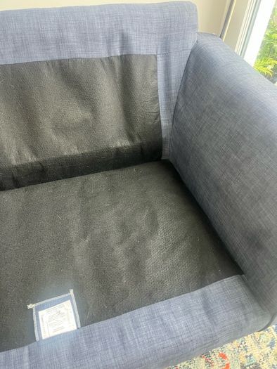 Navy Blue Three Seater Fabric Sofa