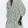 Zara cotton summer dress, green tones Image 7