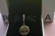 Pandora Sterling Silver and 14K Family Roots Tree Dangle Charm-Brand new