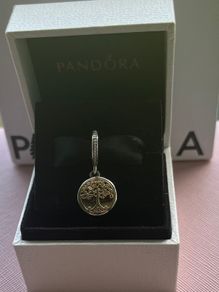 Pandora Sterling Silver and 14K Family Roots Tree Dangle Charm-Brand new