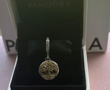 Pandora Sterling Silver and 14K Family Roots Tree Dangle Charm-Brand new