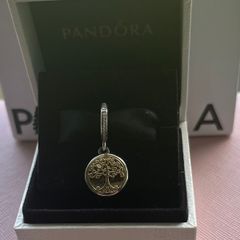 Pandora Sterling Silver and 14K Family Roots Tree Dangle Charm-Brand new