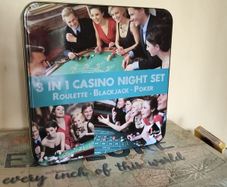 3in1 Casino Night Set Roulette Blackjack Poker Brand New