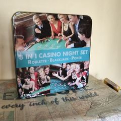 3in1 Casino Night Set Roulette Blackjack Poker Brand New