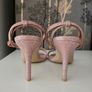 Ladies Rose Pink/Gold Shimmer Strap Heels Size 6 (EU 39) Image 2
