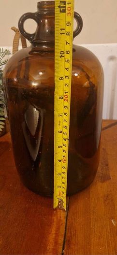 A Large Antique Scottish Amber Glass Demijohn 1920s UGB