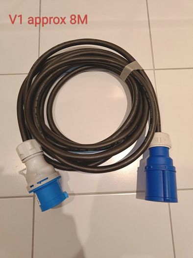 Heavy-Duty 32A Industrial Extension Lead (approx 8m) - 6mm Thick HO7RN-F Rubber Cable (Brennenstuhl / PCE)
