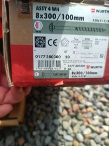 8x300mm /100mm insulation fixings