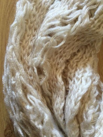 Ladies Snood white with gold threads Brand New