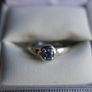 Vintage 9ct White Gold 375 & Blue Sapphire Stacker Ring 2,78g size N Image 4