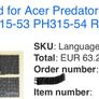Keyboard (UK) for Acer Predator Helios 300 PH315-53 PH315-54 Image 2