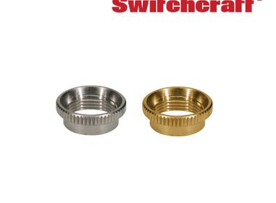 Deep Thread Knurled Nut for Switchcraft 3-Way Toggle Switches (Nickel or Gold)