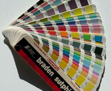 Rare Vintage Braden Sutphin Pantone Matching System Fan Deck-Cleveland, Ohio Ink Company