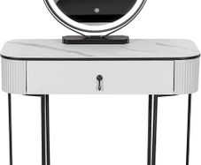 Premium Dressing Table with Adjustable LED Mirror in Grey Black 80cm - Dressing Table with Mirror Bedroom Dressing Tables including drawer for make-up organiser vanity makeup table set