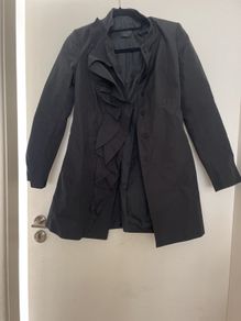 Pinko black jacket with ruffle detail size 8