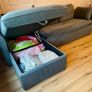 Chaise couch with storage and sofa bed Image 6