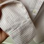 Marc O'Polo Striped Standing Collar Blouse Nautral Beige & White Organic Cotton Shirt Image 6