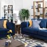 3 seater velvet navy bellini sofa from ezliving Image 4