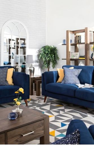 3 seater velvet navy bellini sofa from ezliving