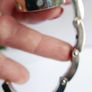 Blue Round Gem Portable Folding Table Handbag Hook Hanger Holder Image 4