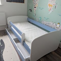 Kids Bed with Storage Drawer and Mattress, Cicero Toddler Bed (80x160cm)