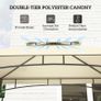 BBQ Gazebo Canopy Shelter With 2 Side Shelves, Storage Baskets Image 3