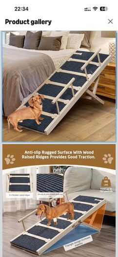 Adjustable Wooden dog ramp 120cm long - 6 levels