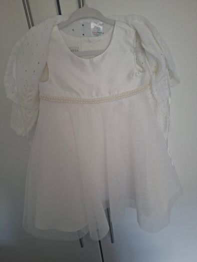 Monsoon Christening dress, headband and Cardigan