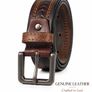 Unisex Genuine Leather Tooled Belt Vintage Floral Western Leather Belt Image 9