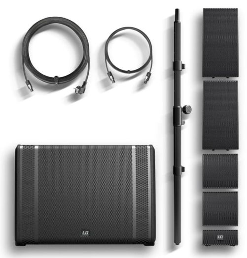 2x LD Systems Curv 500 TS PA System with protective covers