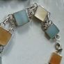 Mother of Pearl Sterling Silver Bracelet and Earrings Matching Set Image 3