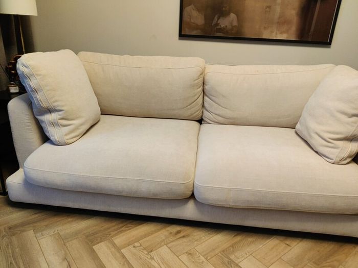 Brand New Comfortable 3 Seater Fabric Sofa Cream Beige Unused Condition