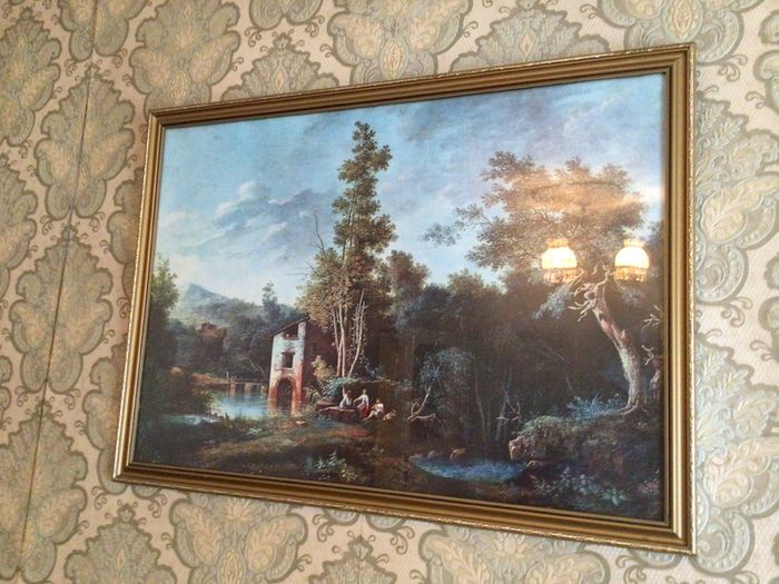 Large Vintage framed Picture of Country Scene
