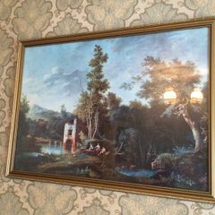 Large Vintage framed Picture of Country Scene