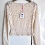 Savida Cream Lace Long Sleeve Top - Size SMALL Image 2